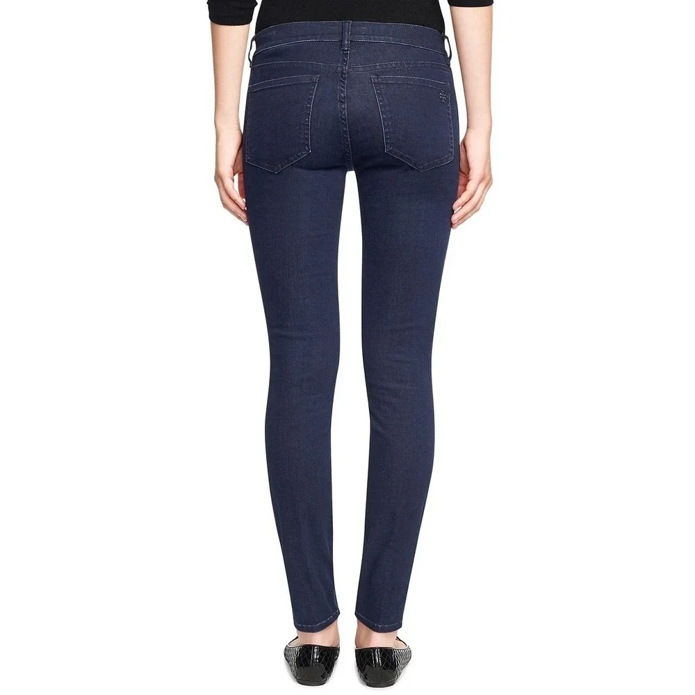 Tory Burch Women's 29 Legging Jeans Dark‎ Wash Indigo Skinny Stretch Denim